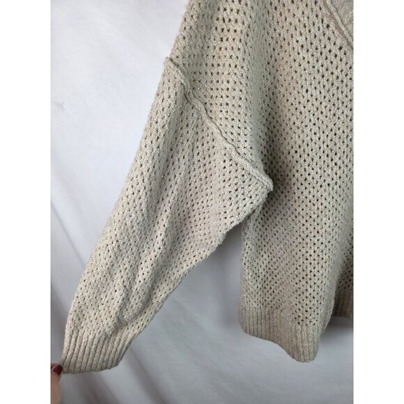 Aerie Women's Sweater Plus Size XXL Beige Oversize Long Sleeve Open Knit Top - Picture 6 of 12